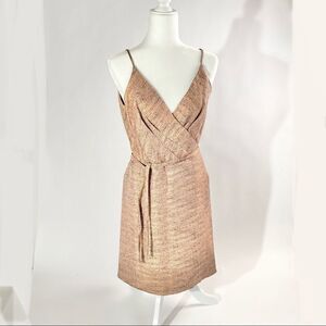 Cavendish metallic wrap dress